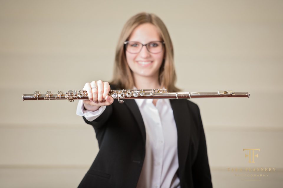 high school senior flute player