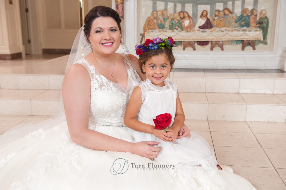 Bride and her niece on her wedding day