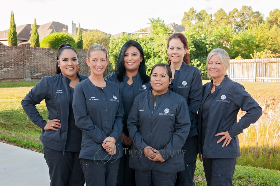 Corporate Staff Photos with dental practice outdoors