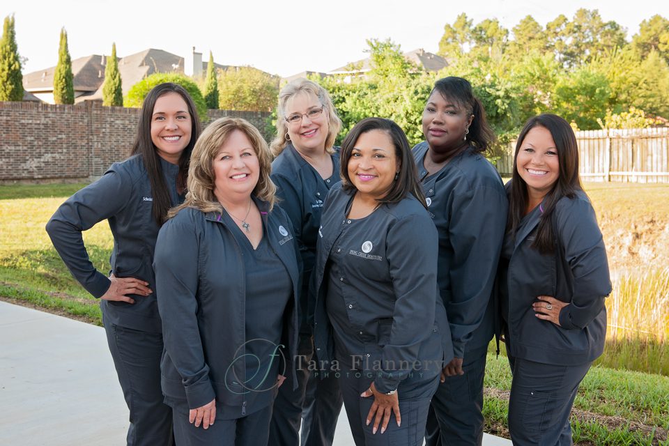 Corporate Staff Photos with dental practice outside