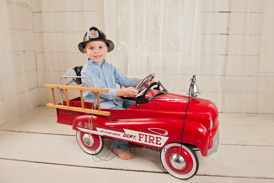 boy with fire truck
