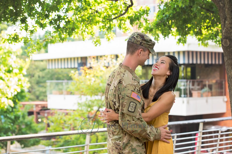 Giving Back to Community couple with man in army gear