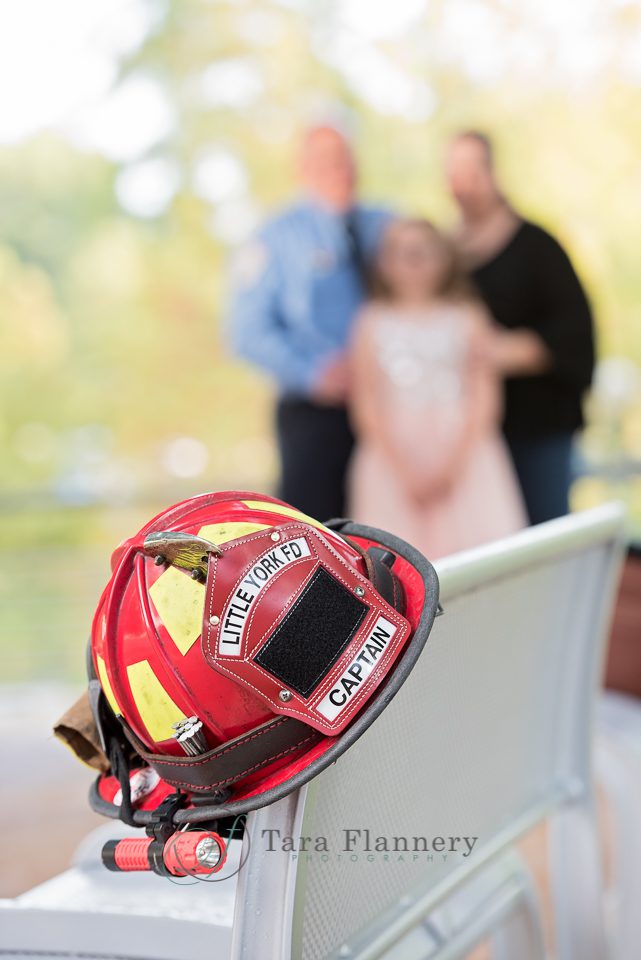 family portrait with Fire Captain helmet