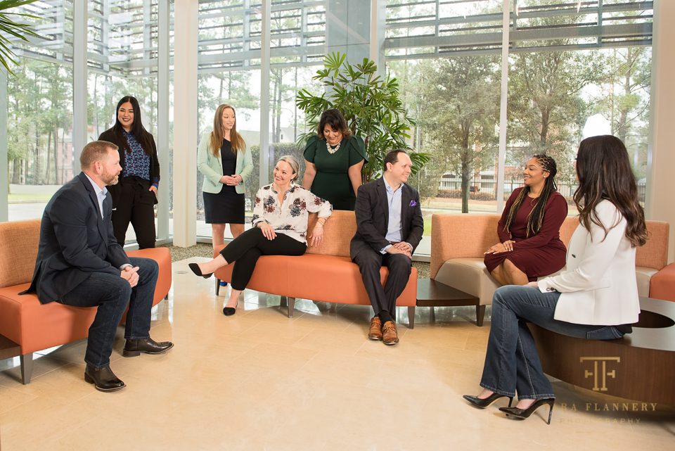 business team meeting in the lobby