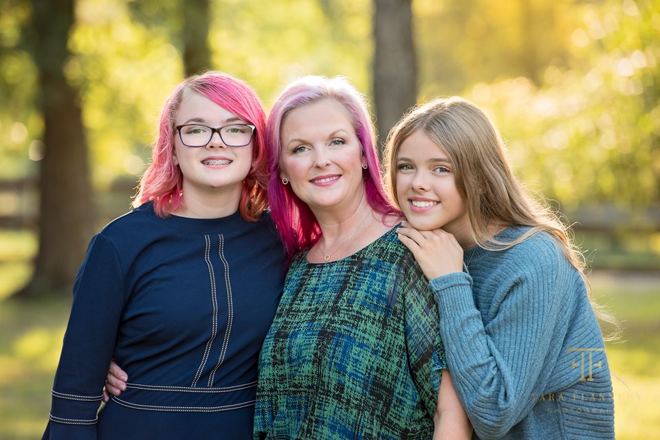 mother and daughters family portrait