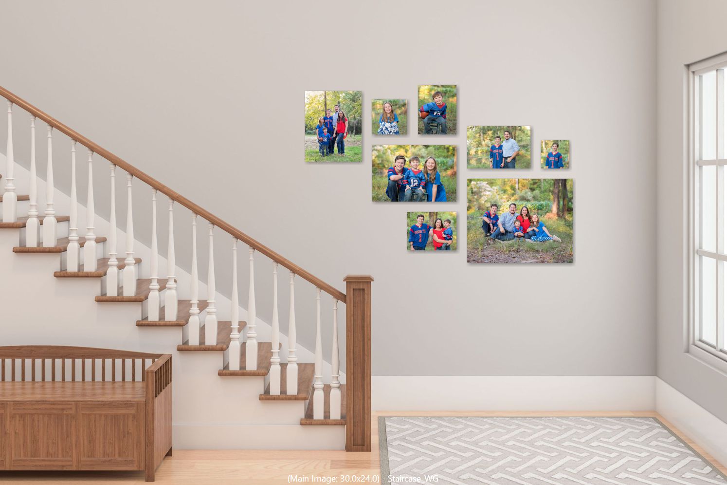 family canvas staircase collage