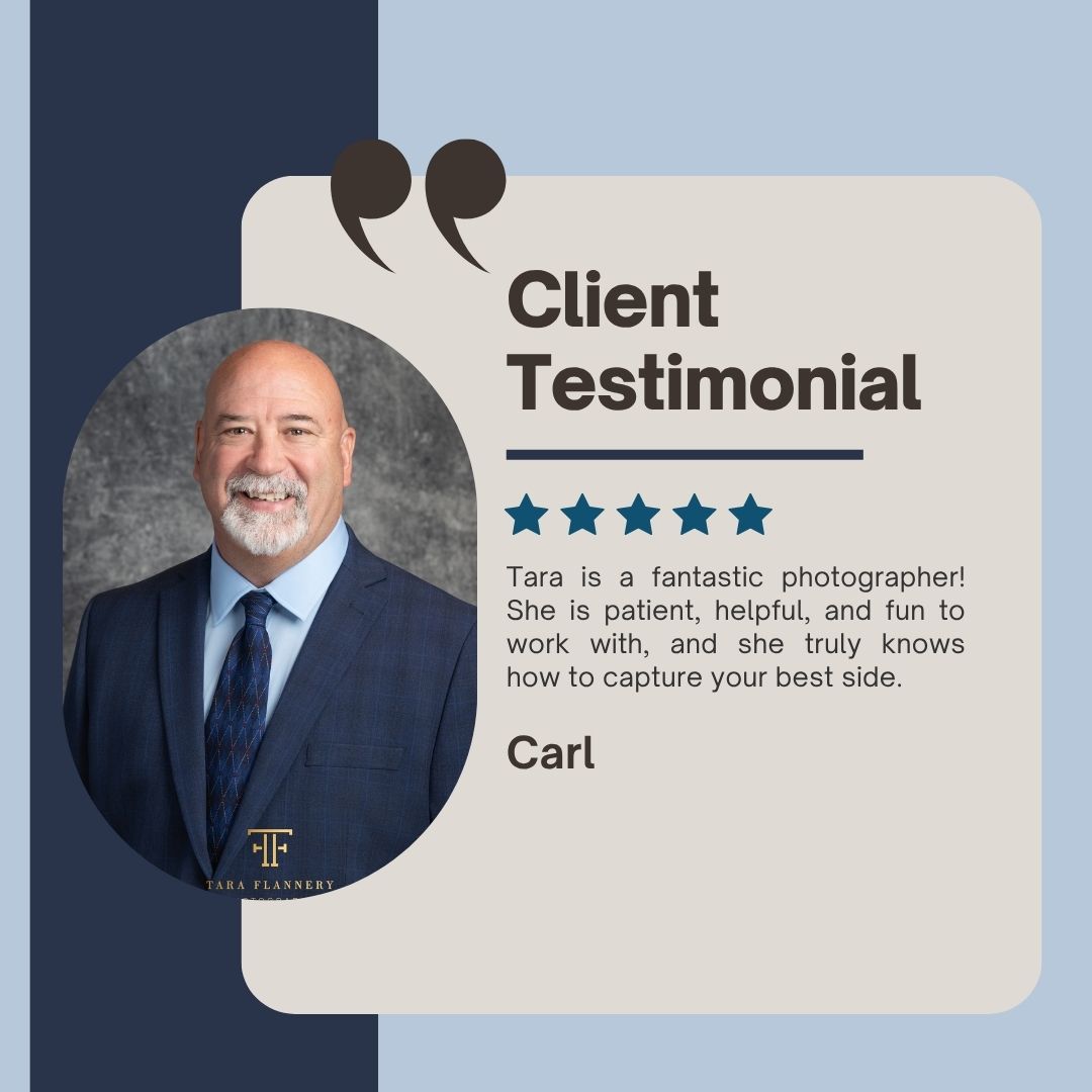 5-star client review for headshots for Tara Flannery Photography