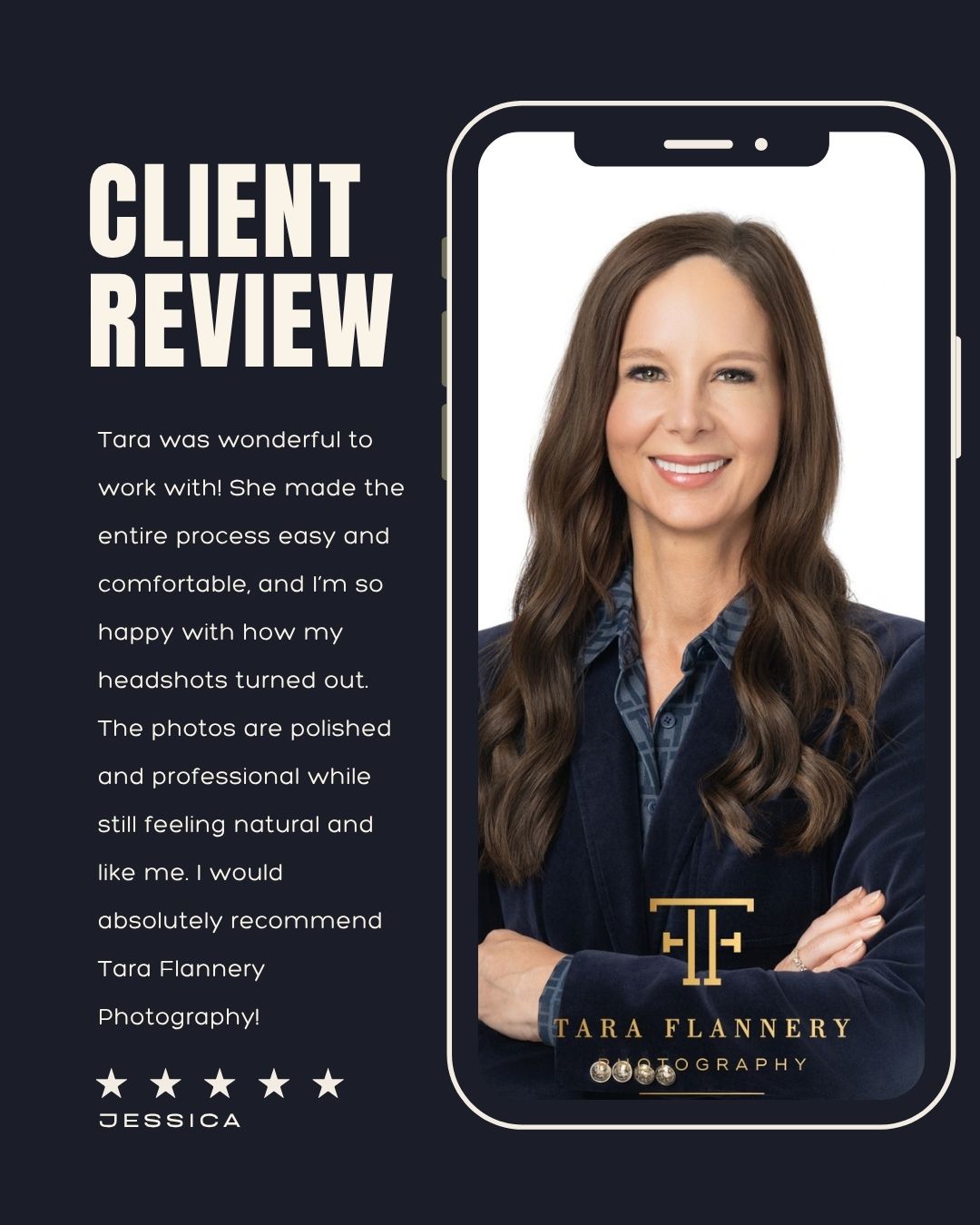 5-star client review for Tara Flannery Photography