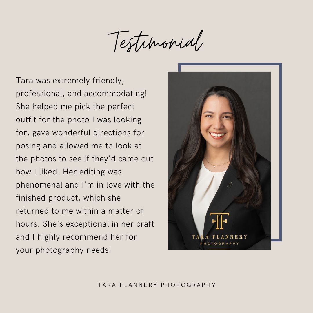 5-star client review for Tara Flannery Photography