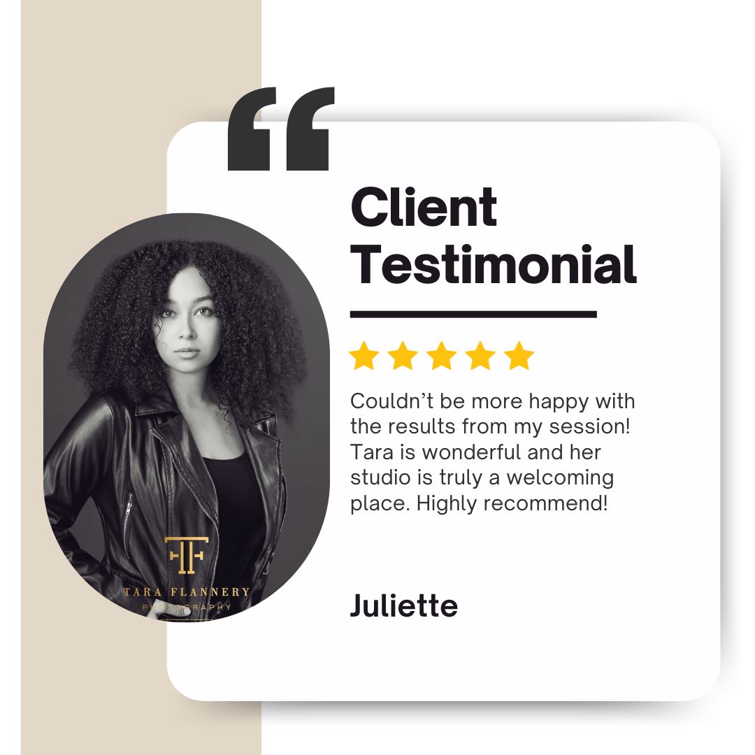 5-star client testimonial for Tara Flannery Photography